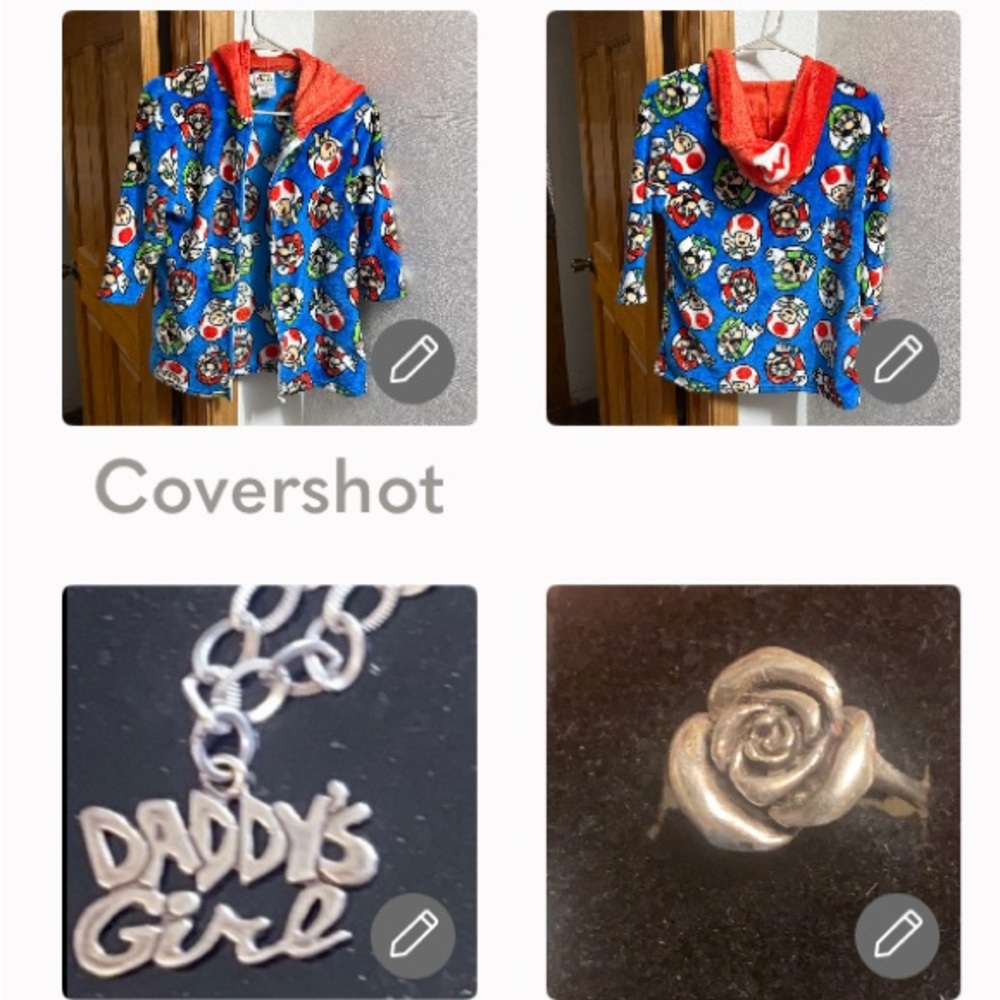 MARIO fleece jacket sz6+925 Rose Ring 6.5 & Sterling Daddy’s girl bracelet 🖤